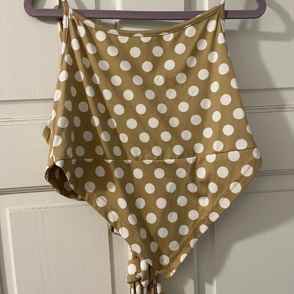 Tan Polka Dot Halter Top